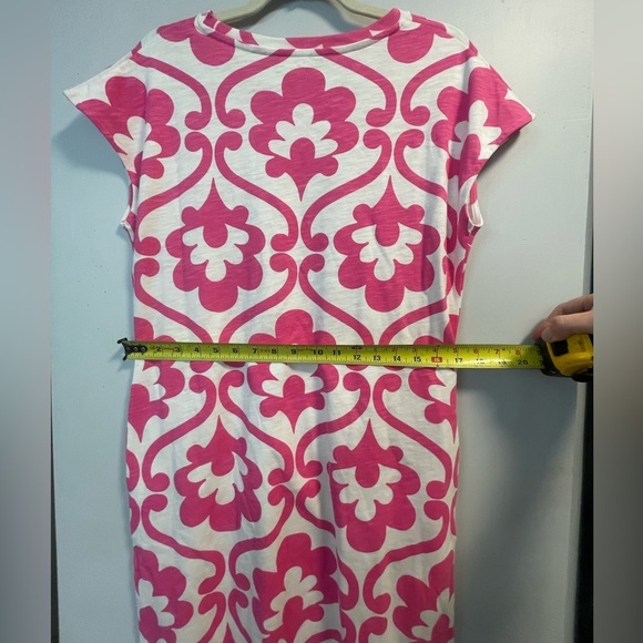 Boden, US women’s 6, pink and white patterned with pockets mini tshirt dress EUC - Picture 6 of 8